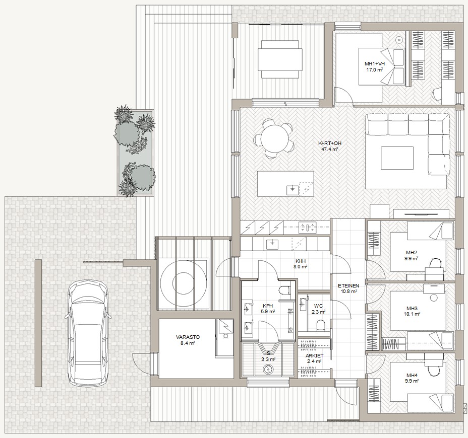 Asuntomessujen 9 Asuntomessut Lempäälä 2026 Designtalo Villa Verde pohjakuva